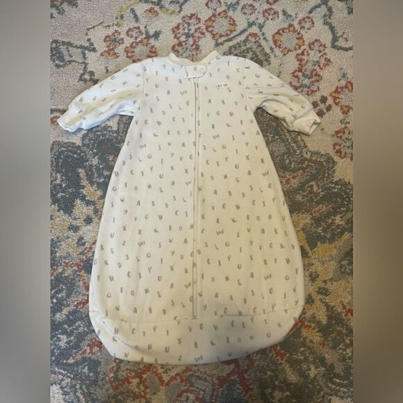 Carters Fleece Sleep Sack Alphabet ABC Small 0-3 months - Picture 2 of 3